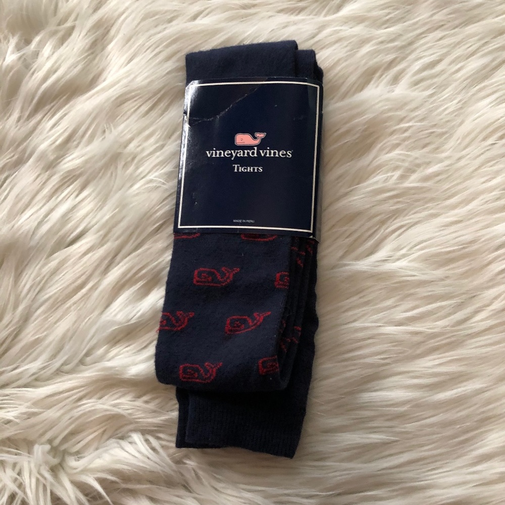 Vineyard Vines Navy Red Girls Tights